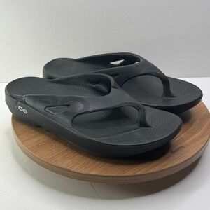 OOFOS Ooahh Luxe Slide Sandal Thong Black Recovery Comfort‎ EU 40 US W9 M7